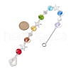 Glass and Brass Link Pendant Decorations HJEW-TA00127-3