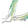 5Pcs 5 Style Polymer Clay Flower & Glass Seed Beaded Necklaces Set for Women NJEW-JN04011-6