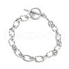 304 Stainless Steel Twisted Ovel Link Chain Bracelets for Women BJEW-A036-09P-4