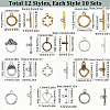 SOFPLATE 120Pcs 12 Styles Tibetan Style Toggle Clasps FIND-SP0001-25-2