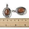 Synthetic Goldstone Locket Pendants G-C104-04B-P-3
