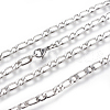 Non-Tarnish 304 Stainless Steel Figaro Chain Necklaces NJEW-E143-05P-2