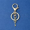 304 Stainless Steel Initial Letter Key Charm Keychains KEYC-YW00004-10-2