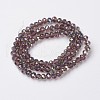 Electroplate Transparent Glass Beads Strands EGLA-A034-T8mm-S08-2