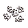 Gunmetal Plated Alloy Letter Pendants PALLOY-P097-03-E-2