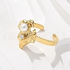 304 Stainless Steel Cubic Zirconia Cuff Rings for Women RJEW-D302-02G-05-1
