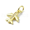 Brass Micro Pave Claer Cubic Zirconia Charms KK-H475-41G-2