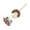 Natural Tiger Eye Tree of Life with Mixed Gemstone Chips Tassel Big Pendant Decorations HJEW-H057-03G-A03-2