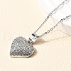 Heart Brass Micro Pave Cubic Zirconia Stud Earrings & Pendant Necklaces Sets SJEW-Z002-05P-2