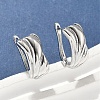 Rectangle Brass Hoop Earrings EJEW-D320-21P-1