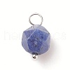 Faceted Natural Sodalite Star Cut Round Charms PALLOY-JF01694-02-S-1