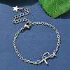 304 Stainless Steel Heartbeat Link Bracelets BJEW-F500-05P-1