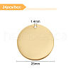 BENECREAT 24Pcs Ion Plating(IP) 304 Stainless Steel Pendants STAS-BC0003-24A-2