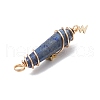 3Pcs 3 Styles Natural Lapis Lazuli Pointed Copper Wire Wrapped Faceted Bullet Big Pendants PALLOY-JF03572-04-5