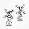 Windmill Tibetan Style Alloy Pendants TIBEP-N008-19AS-RS-1