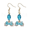 Fishtail 304 Stainless Steel Glass Dangle Earrings EJEW-MZ00458-05-2