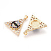 Brass Micro Pave Clear Cubic Zirconia Pendants for Women KK-T070-90A-05-2