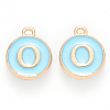 Golden Plated Alloy Enamel Charms X-ENAM-S118-04O-1