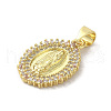 Rack Plating Brass Micro Pave Cubic Zirconia Pendants KK-C052-27G-2