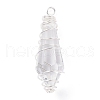 Wire Wrapped Glass Pendants PALLOY-JF01311-01-1