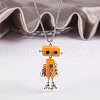 Alloy & Wood Robot Pendant Necklaces FS-WGB43E5-04-1