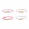 4Pcs 4 Color Handmade Polymer Clay Heishi Surfer Stretch Bracelets Set BJEW-JB07753-01-1
