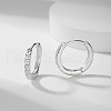 Simple S925 Sterling Silver Clear Cubic Zirconia Hoop Earrings UC0752-2