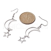Non-Tarnish Hollow Star and Moon 304 Stainless Steel Dangle Earrings EJEW-JE05311-02-2