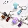 3Pcs Faux Suede Tassel & Imitation Bubble Tea/Boba Milk Tea Resin Keychain KEYC-JKC01203-1