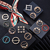   15Pcs 15 Style Alloy Buckles JEWB-PH0001-22-2