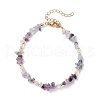 Natural Fluorite Chip Beaded Bracelets for Women BJEW-JB11742-06-2