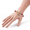 Christmas Tree & Star Alloy Enamel Charm Bracelet BJEW-TA00154-3