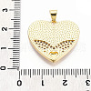 Brass Micro Pave Clear Cubic Zirconia Pendants KK-N268-34G-3