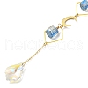 Wire Wrapped Nuggets Natural Quartz Rhombus Hanging Ornaments HJEW-JM02395-4