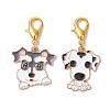 Dog Alloy Enamel Pendant Decorations HJEW-JM02659-2