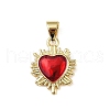Brass Enamel Pendants KK-R230-08G-01-1
