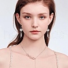 DIY Blank Dome & Feater Shape Stainless Steel Dangle Earring Making Kit EJEW-AR00001-7