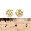 Snowflake Brass Micro Pave Clear Cubic Zirconia Bead Caps KK-K300-03A-G-3