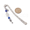 Mother's Day Key & Infinity Love Heart Pendant Bookmark with Natural Malaysia Jade AJEW-JK00259-04-3