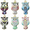 6Pcs 6 Colors Rack Plating Alloy Enamel Pendants ENAM-YW0003-13-1