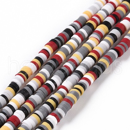 Handmade Polymer Clay Beads Strands CLAY-R089-3mm-012-1