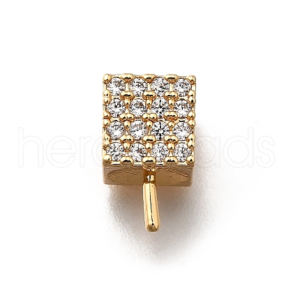 Brass Micro Pave Cubic Zirconia Peg Bails KK-K378-70G-1