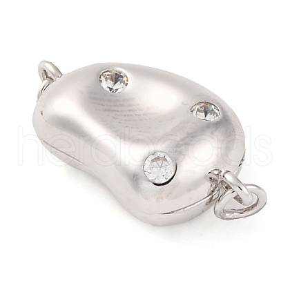 925 Sterling Silver Micro Pave Clear Cubic Zirconia Magnetic Clasps STER-U005-05P-1