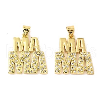 Brass Micro Pave Cubic Zirconia Pendants KK-M324-02I-G-1