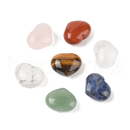 Natural & Synthetic Mixed Gemstone Love Heart Stone G-I367-02-1