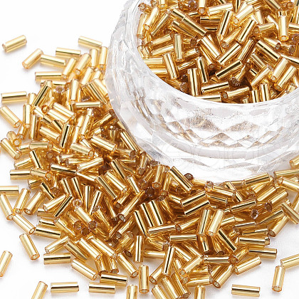 Plated Glass Bugle Beads X-SEED-S046-01A-22B-1