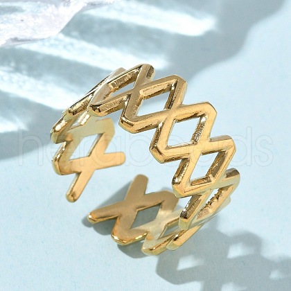 304 Stainless Steel Cuff Rings RJEW-P150-05G-1