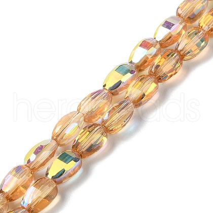 Transparent Electroplate Glass Beads Strands GLAA-Q099-F01-09-1