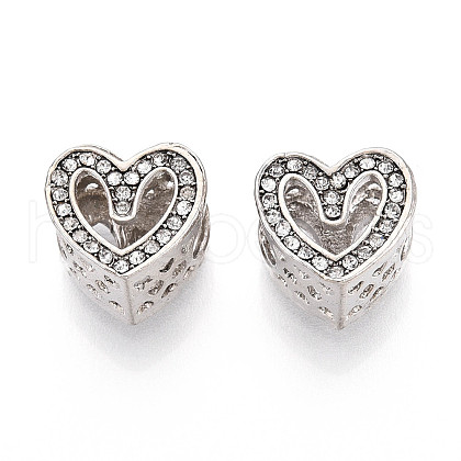 Alloy Rhinestone European Beads FIND-N009-14P-1