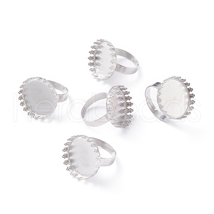 Adjustable 304 Stainless Steel Finger Rings Components STAS-WH0032-01B-1